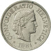 Moneta, Szwajcaria, 10 Rappen, 1981, Bern, MS(60-62), Miedź-Nikiel, KM:27
