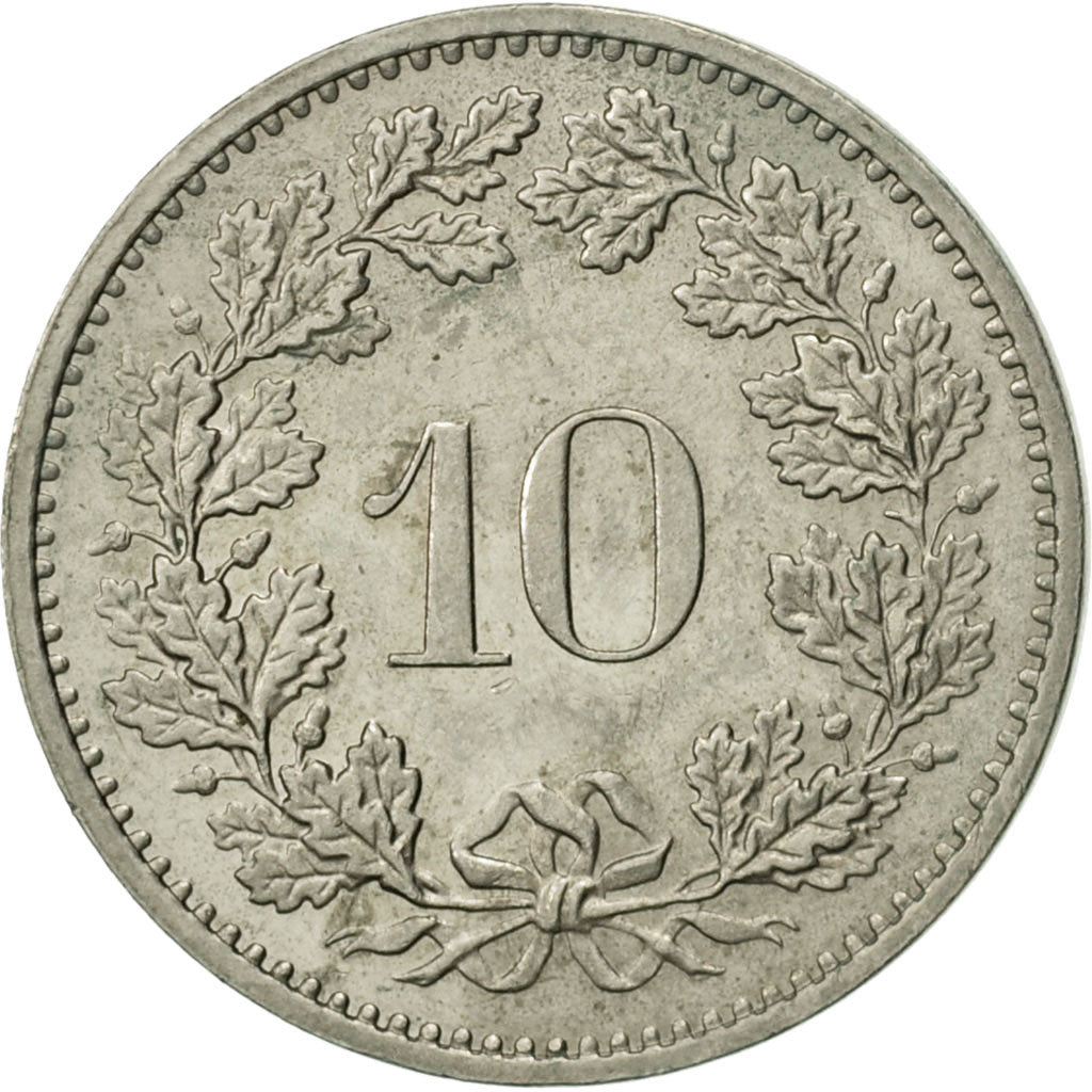 Switzerland, 10 Rappen, 1985, Bern, AU(55-58), Copper-nickel, KM:27