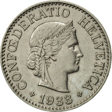Coin, Switzerland, 10 Rappen, 1933, Bern, AU(55-58), Nickel, KM:27b