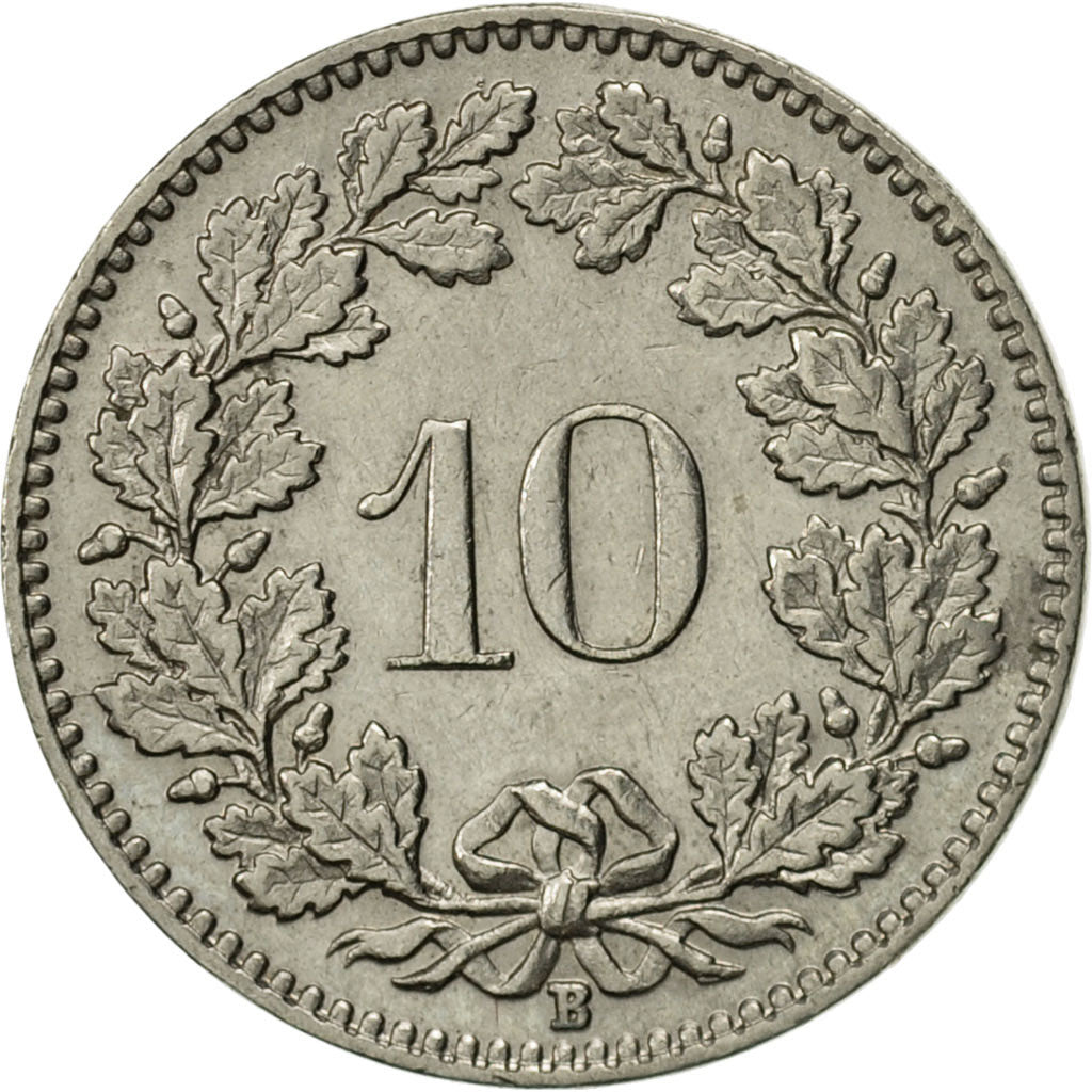 Coin, Switzerland, 10 Rappen, 1933, Bern, AU(55-58), Nickel, KM:27b