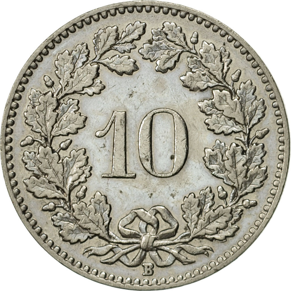 Coin, Switzerland, 10 Rappen, 1938, Bern, AU(55-58), Nickel, KM:27b