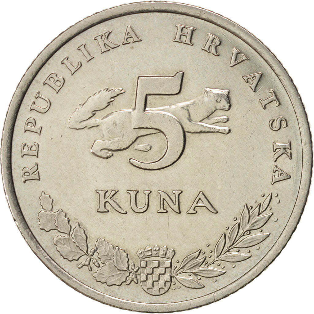 Croazia, 5 Kuna, 2008, SPL-, Rame-nichel-zinco, KM:23