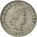 Coin, Switzerland, 10 Rappen, 1954, Bern, AU(50-53), Copper-nickel, KM:27