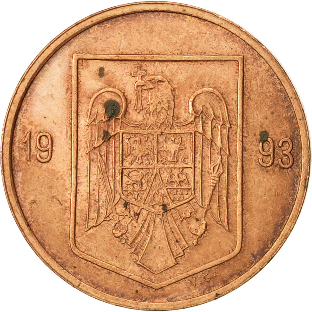 Coin, Romania, Leu, 1993, AU(55-58), Copper Plated Steel, KM:115