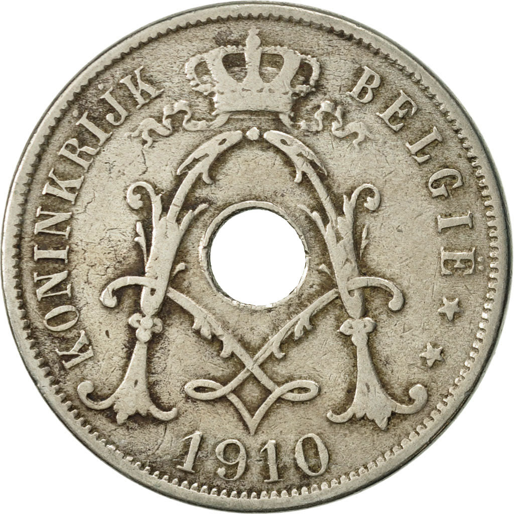 Coin, Belgium, 25 Centimes, 1910, VF(20-25), Copper-nickel, KM:69