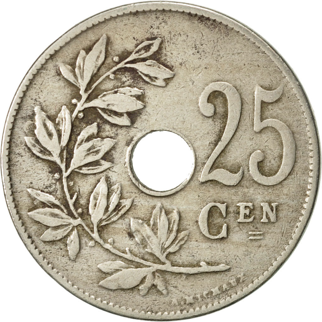 Coin, Belgium, 25 Centimes, 1910, VF(20-25), Copper-nickel, KM:69