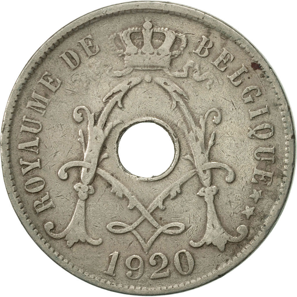 Moneda, Bélgica, 25 Centimes, 1920, BC+, Cobre - níquel, KM:68.1