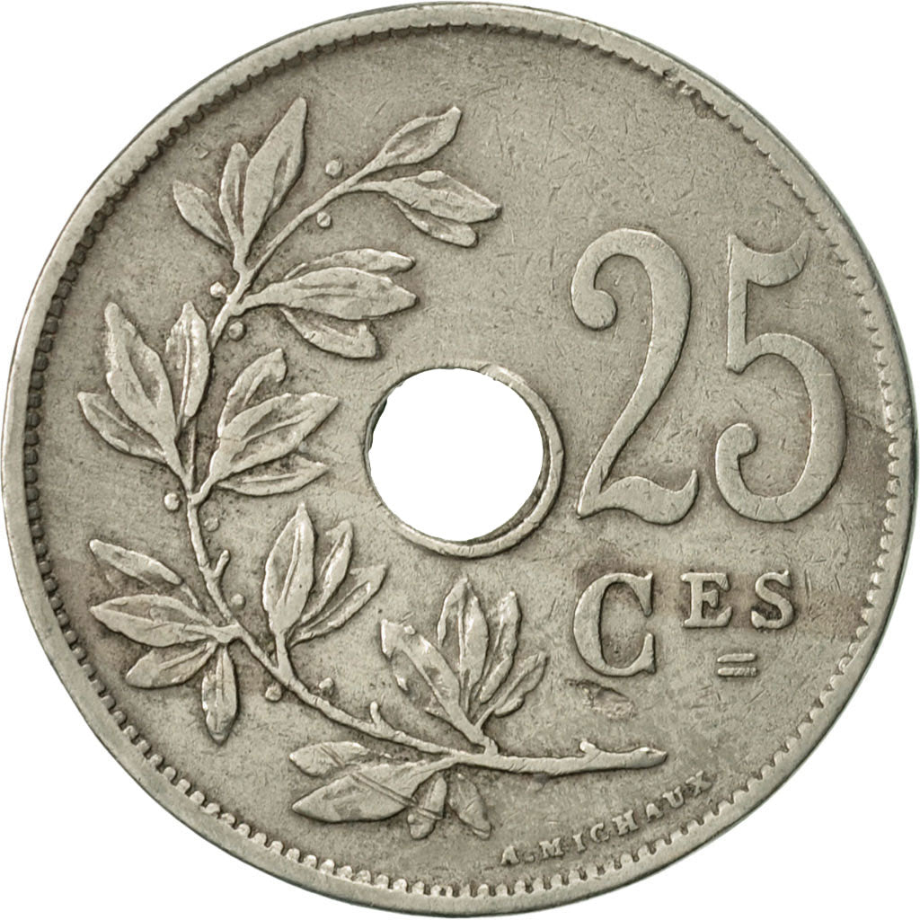 Moneda, Bélgica, 25 Centimes, 1920, BC+, Cobre - níquel, KM:68.1
