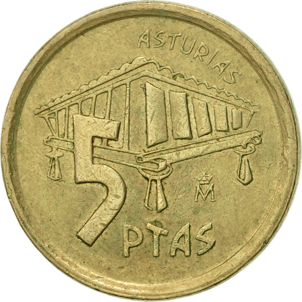 Coin, Spain, Juan Carlos I, 5 Pesetas, 1995, Madrid, AU(50-53), Aluminum-Bronze