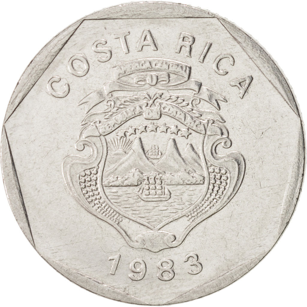 Costa Rica, 5 Colones, 1983, KM:214.1
