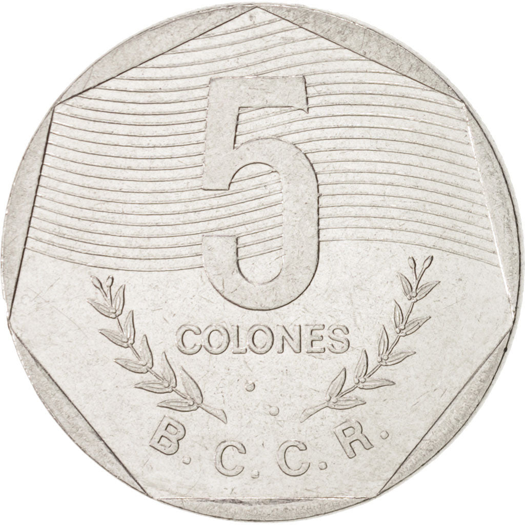 Costa Rica, 5 Colones, 1983, KM:214.1