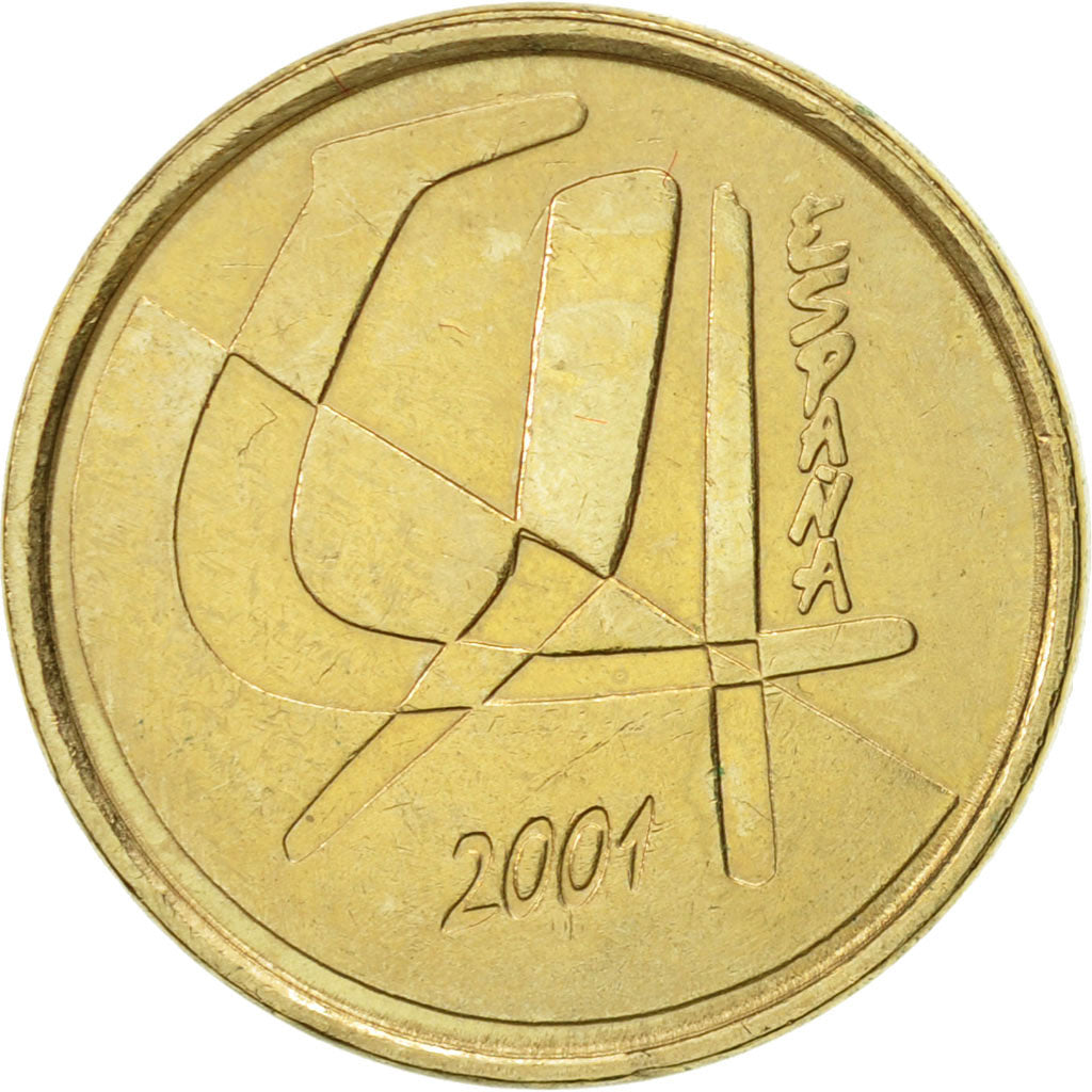 Moneda, España, Juan Carlos I, 5 Pesetas, 2001, Madrid, EBC, Aluminio - bronce