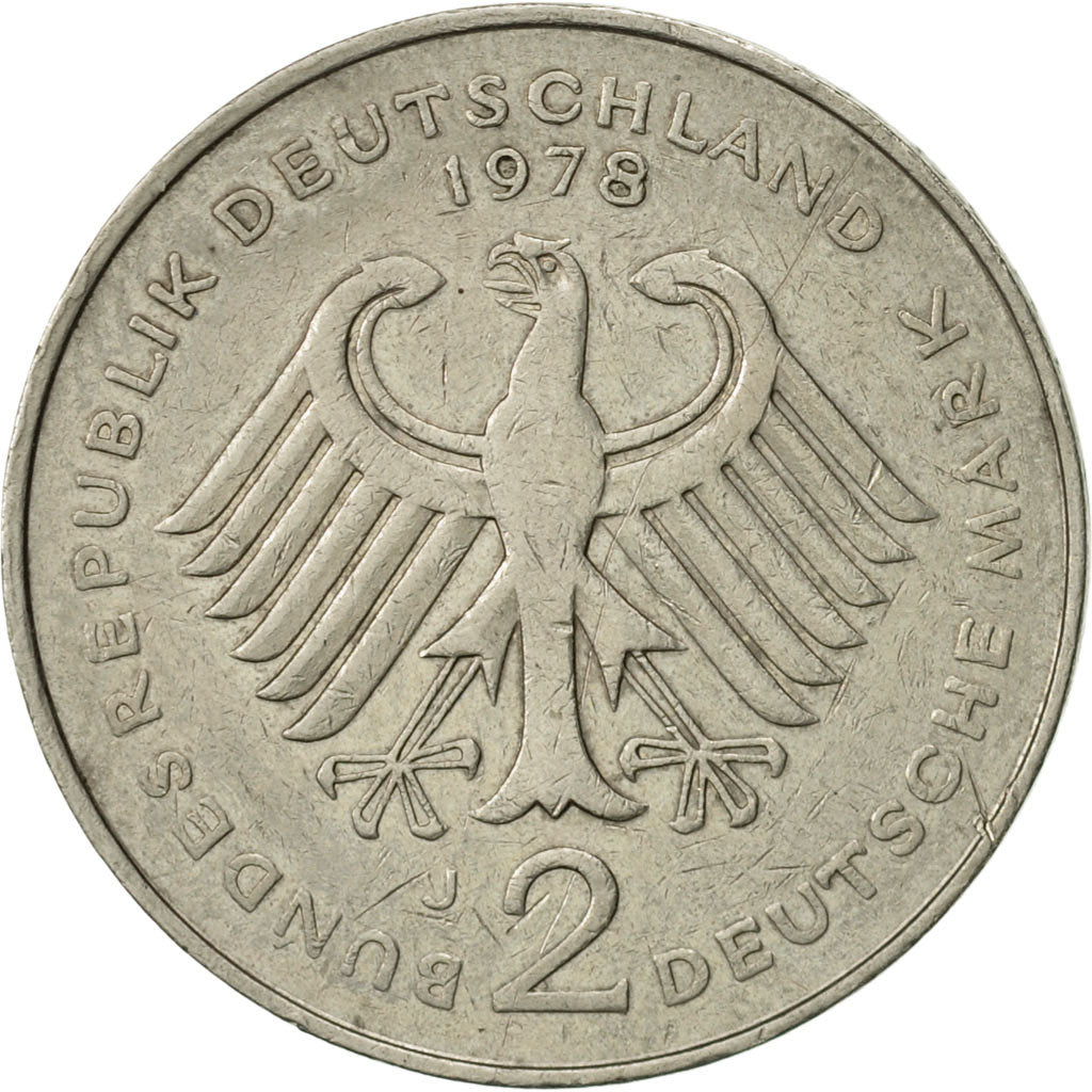 Coin, GERMANY - FEDERAL REPUBLIC, 2 Mark, 1978, Hambourg, AU(50-53)