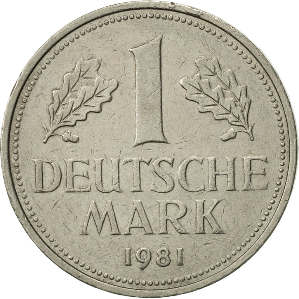 Moneta, Niemcy - RFN, Mark, 1981, Karlsruhe, AU(50-53), Miedź-Nikiel, KM:110
