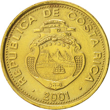 Costa Rica, 5 Colones, 2001, KM:227a.2