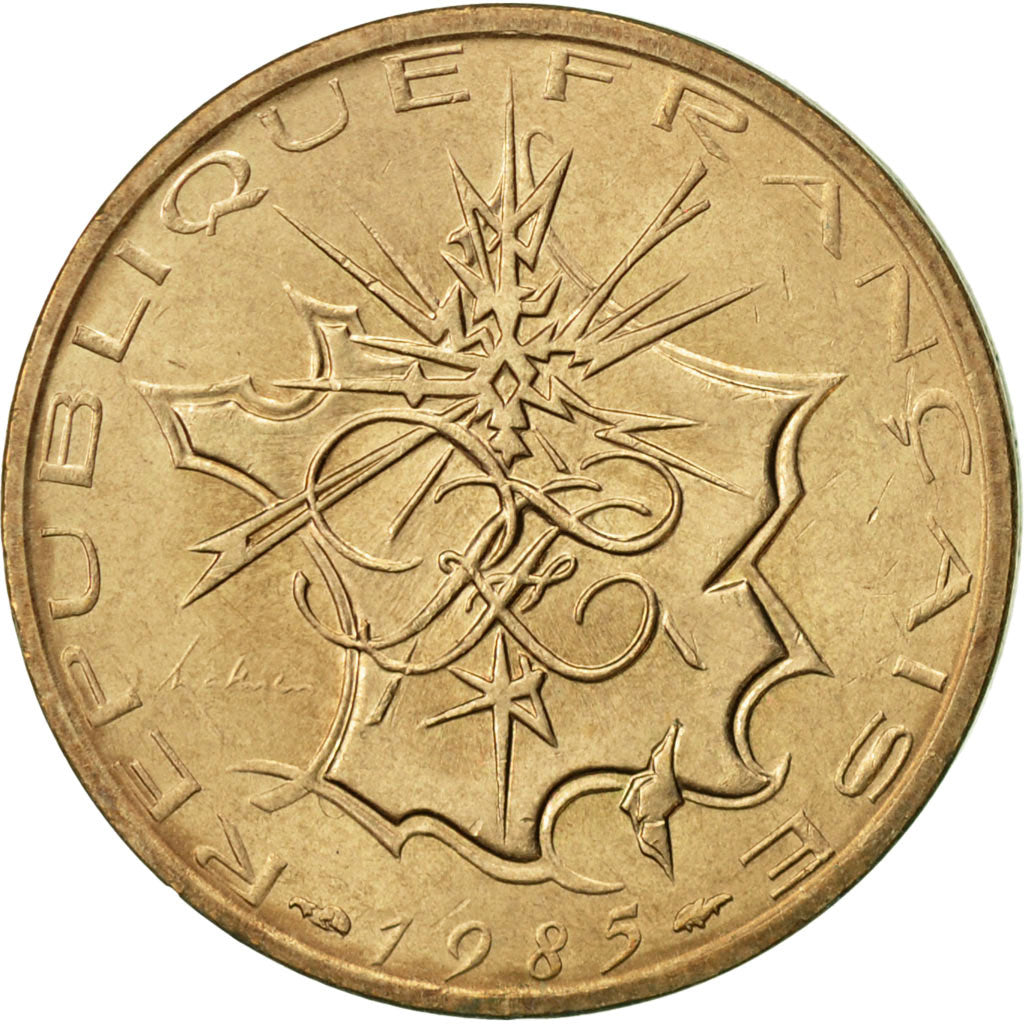 Coin, France, Mathieu, 10 Francs, 1985, Paris, AU(55-58), Nickel-brass, KM:940