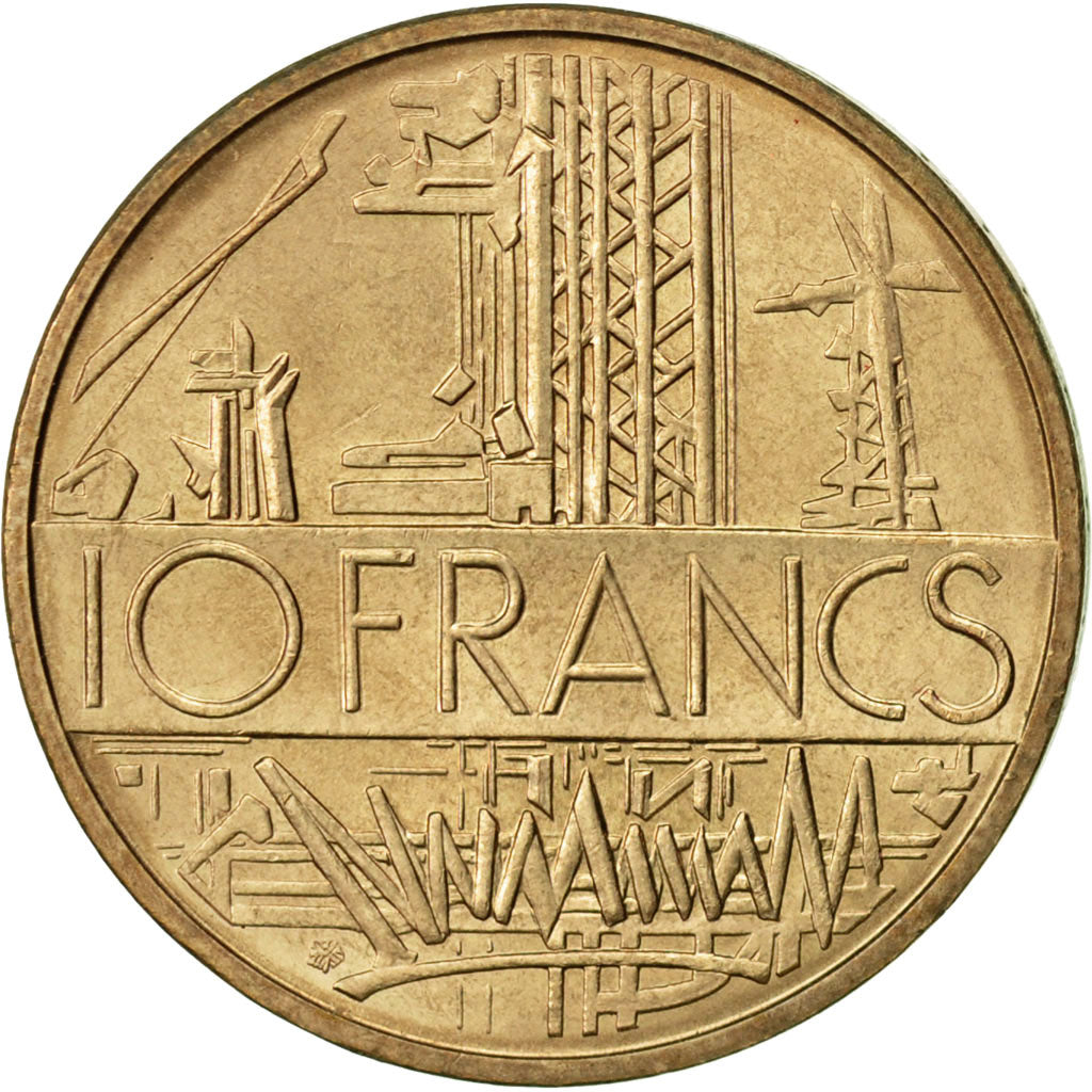 Coin, France, Mathieu, 10 Francs, 1985, Paris, AU(55-58), Nickel-brass, KM:940