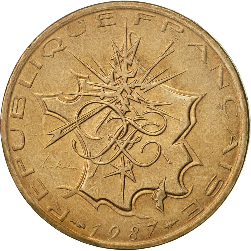 Coin, France, Mathieu, 10 Francs, 1987, Paris, AU(55-58), Nickel-brass, KM:940