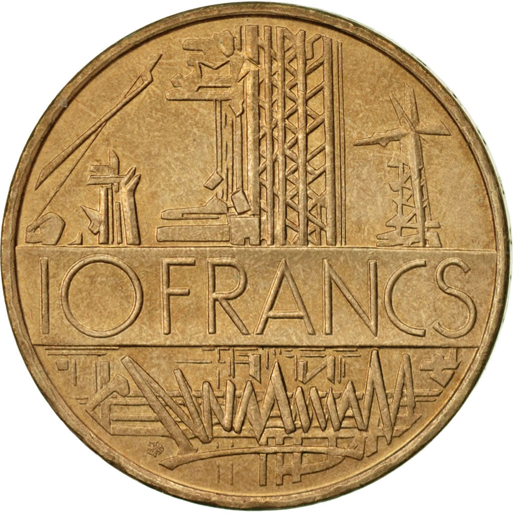 Coin, France, Mathieu, 10 Francs, 1987, Paris, AU(55-58), Nickel-brass, KM:940