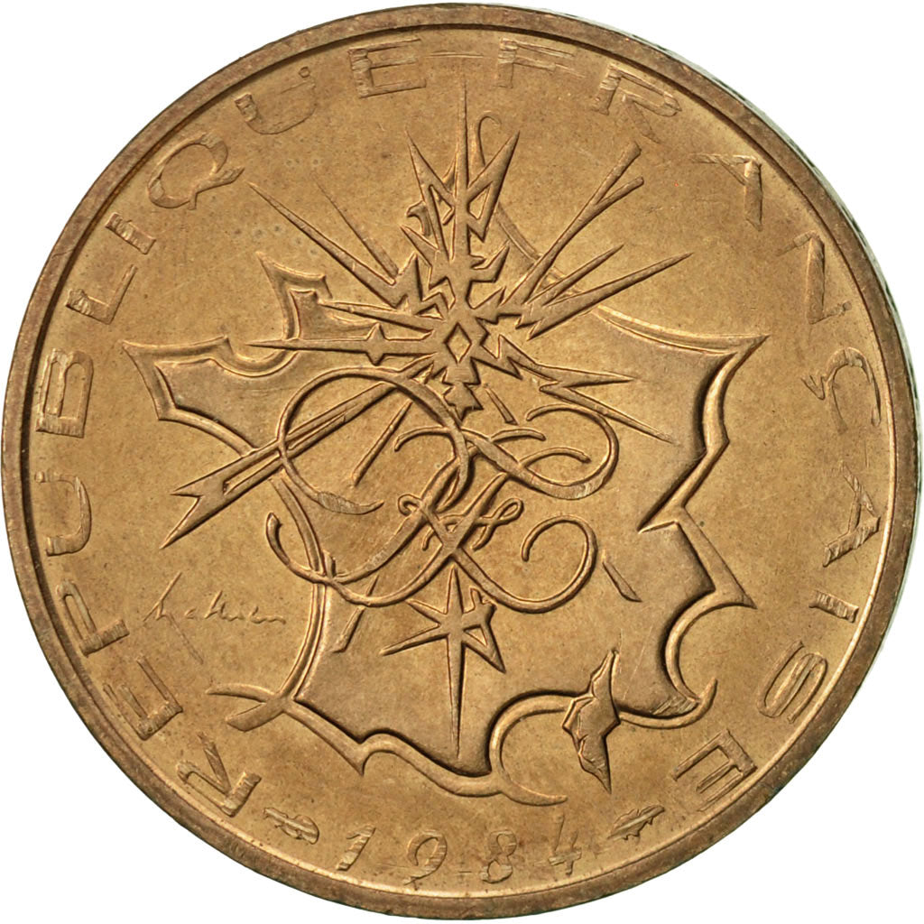 Coin, France, Mathieu, 10 Francs, 1984, Paris, AU(55-58), Nickel-brass, KM:940