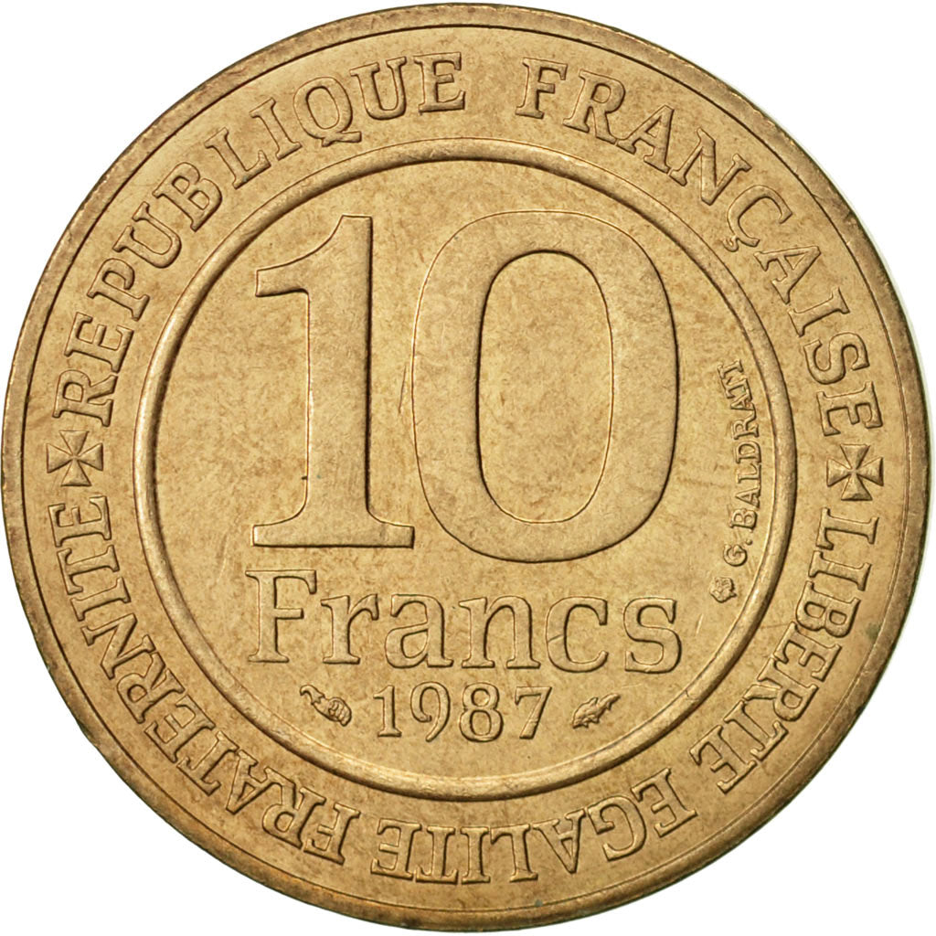 Coin, France, 10 Francs, 1987, Paris, AU(55-58), Nickel-Bronze, KM:961d