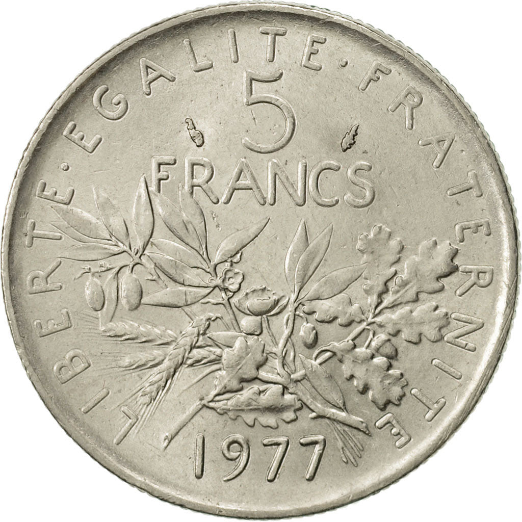 France, Semeuse, 5 Francs, 1977, Paris, TTB+, Nickel Clad Copper-Nickel