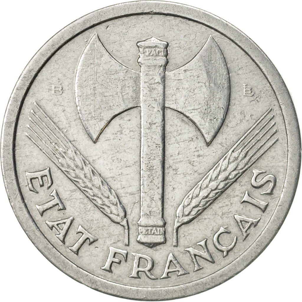 Coin, France, Bazor, 2 Francs, 1944, Beaumont - Le Roger, AU(55-58), Aluminum