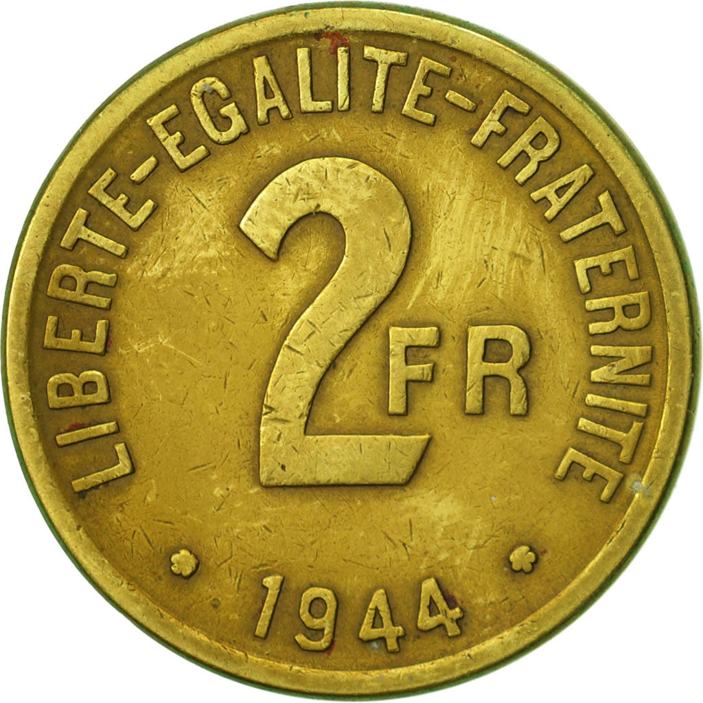 Moneta, Francja, France Libre, 2 Francs, 1944, Philadelphia, AU(50-53)