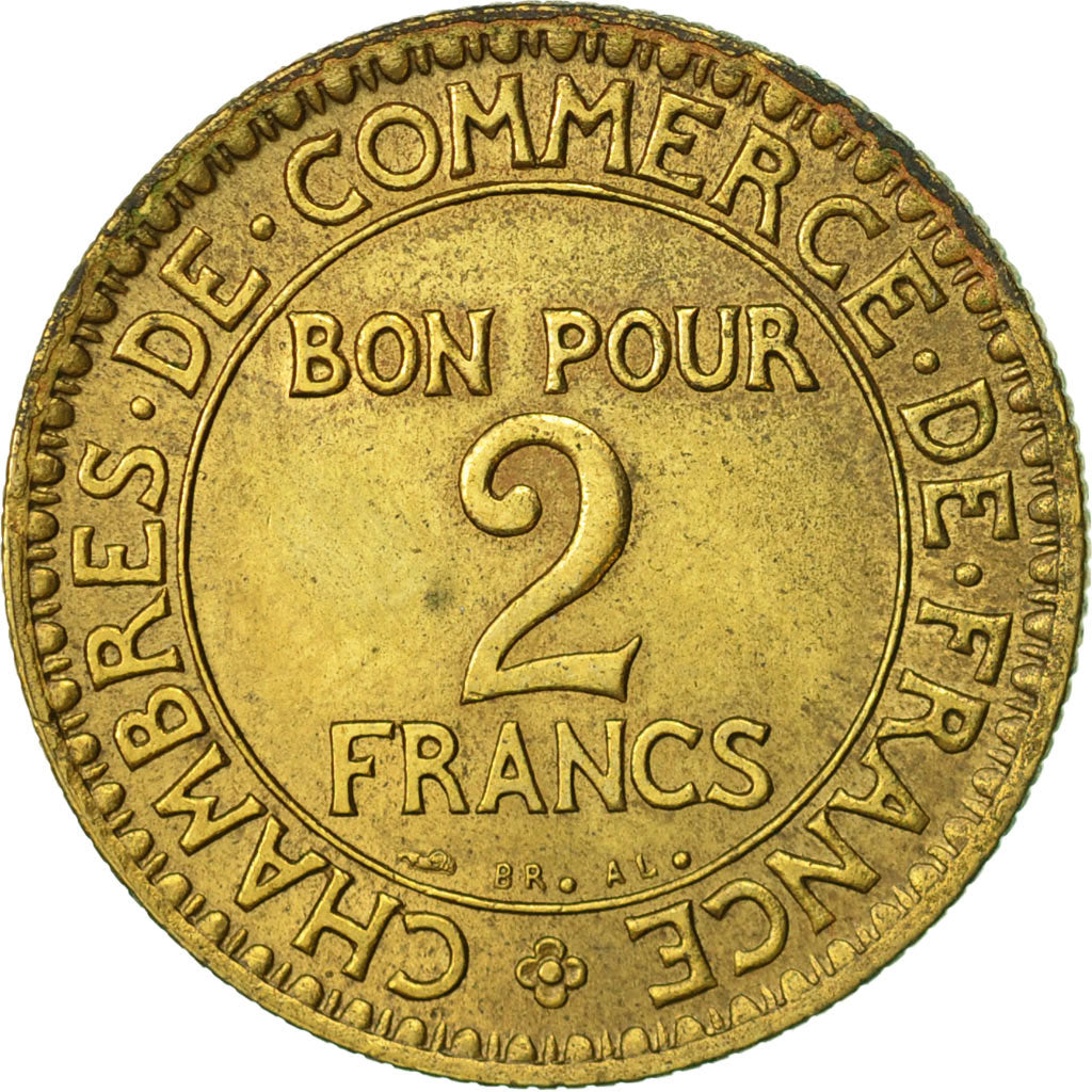 Coin, France, Chambre de commerce, 2 Francs, 1921, Paris, AU(55-58)