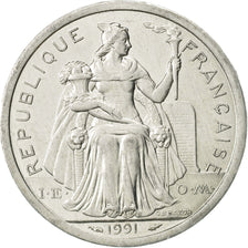 Coin, New Caledonia, 2 Francs, 1991, Paris, MS(63), Aluminum, KM:14