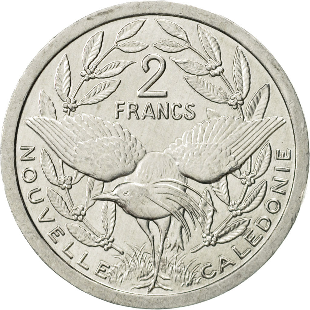 Coin, New Caledonia, 2 Francs, 1991, Paris, MS(63), Aluminum, KM:14