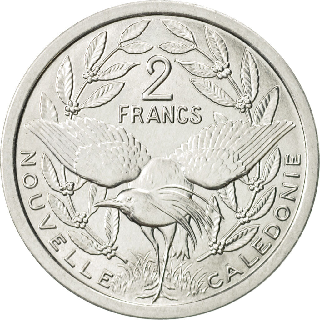 Coin, New Caledonia, 2 Francs, 1997, Paris, MS(63), Aluminum, KM:14
