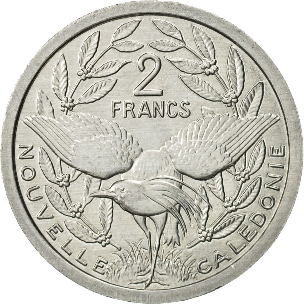 Coin, New Caledonia, 2 Francs, 1995, Paris, MS(63), Aluminum, KM:14