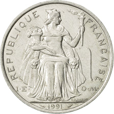 Coin, New Caledonia, 5 Francs, 1991, Paris, MS(60-62), Aluminum, KM:16