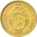 Moneda, Costa Rica, 10 Colones, 2002, EBC+, Latón, KM:228.2