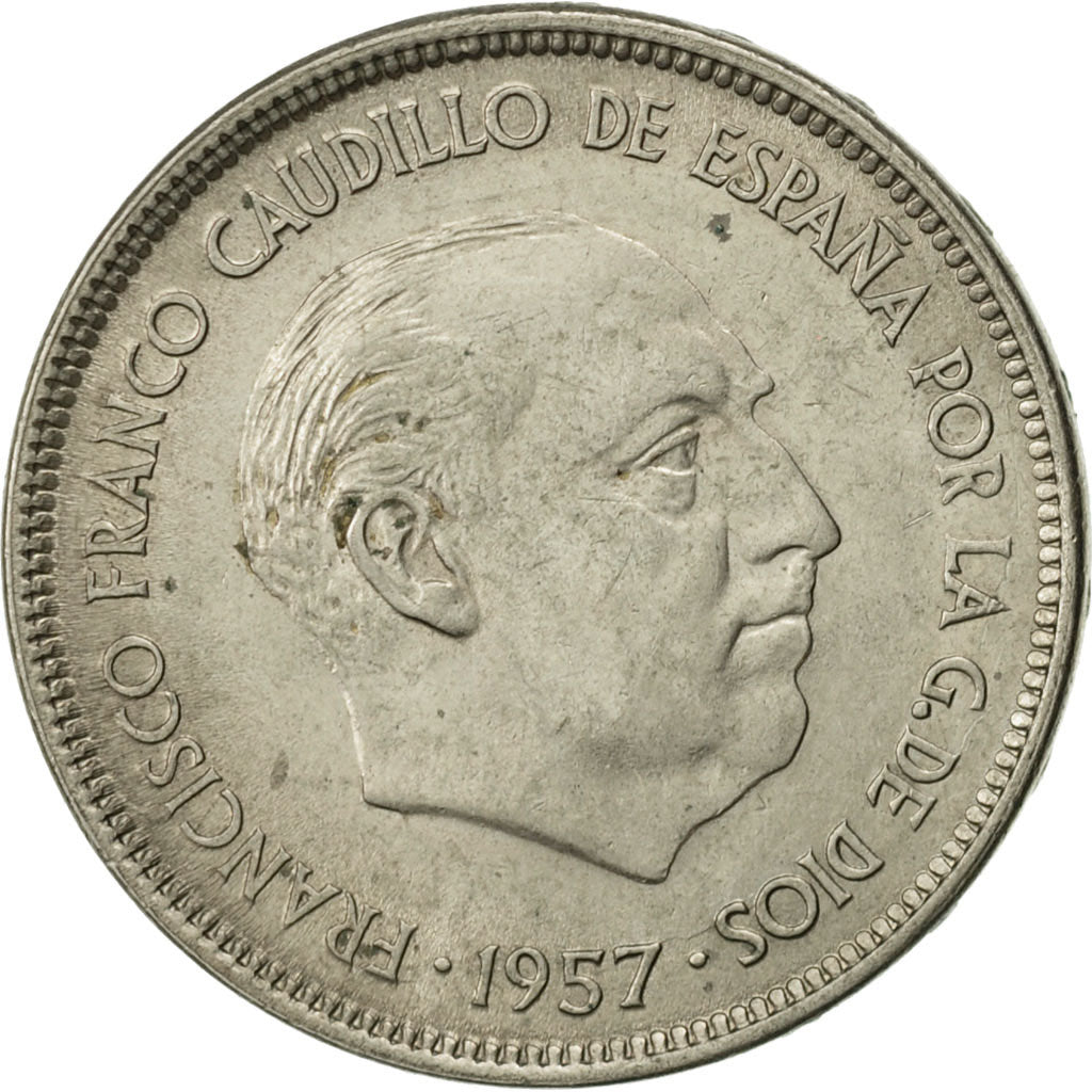 Coin, Spain, Caudillo and regent, 25 Pesetas, 1964, AU(50-53), Copper-nickel