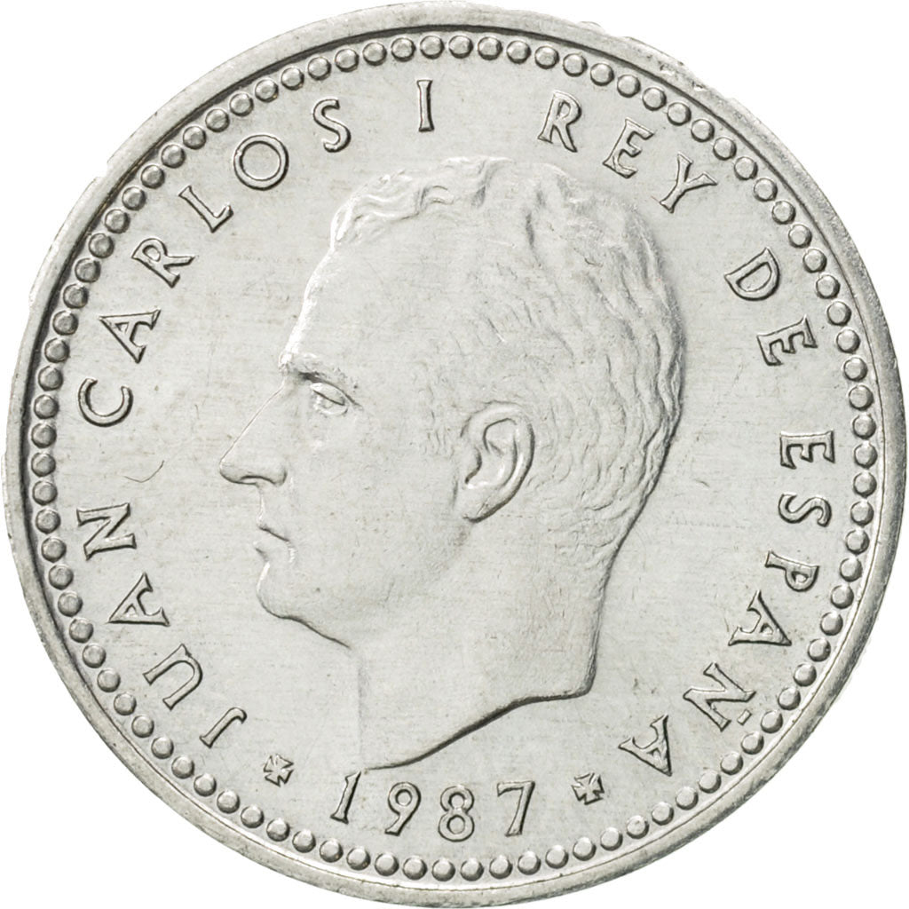 Münze, Spanien, Juan Carlos I, Peseta, 1987, VZ, Aluminium, KM:821