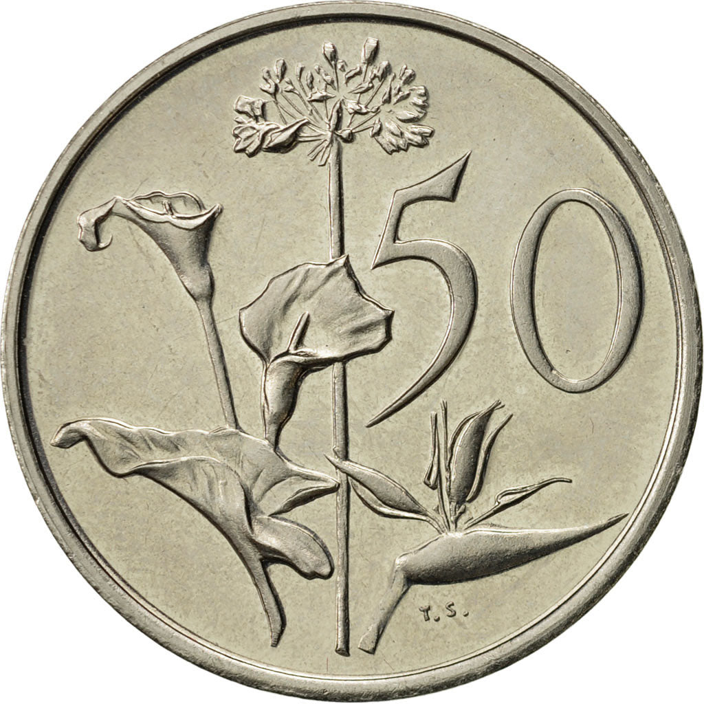 Coin, South Africa, 50 Cents, 1974, AU(55-58), Nickel, KM:87