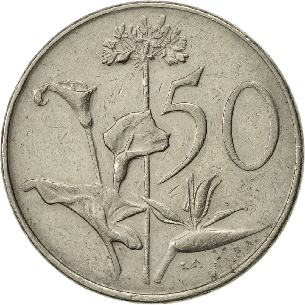 Coin, South Africa, 50 Cents, 1973, EF(40-45), Nickel, KM:87