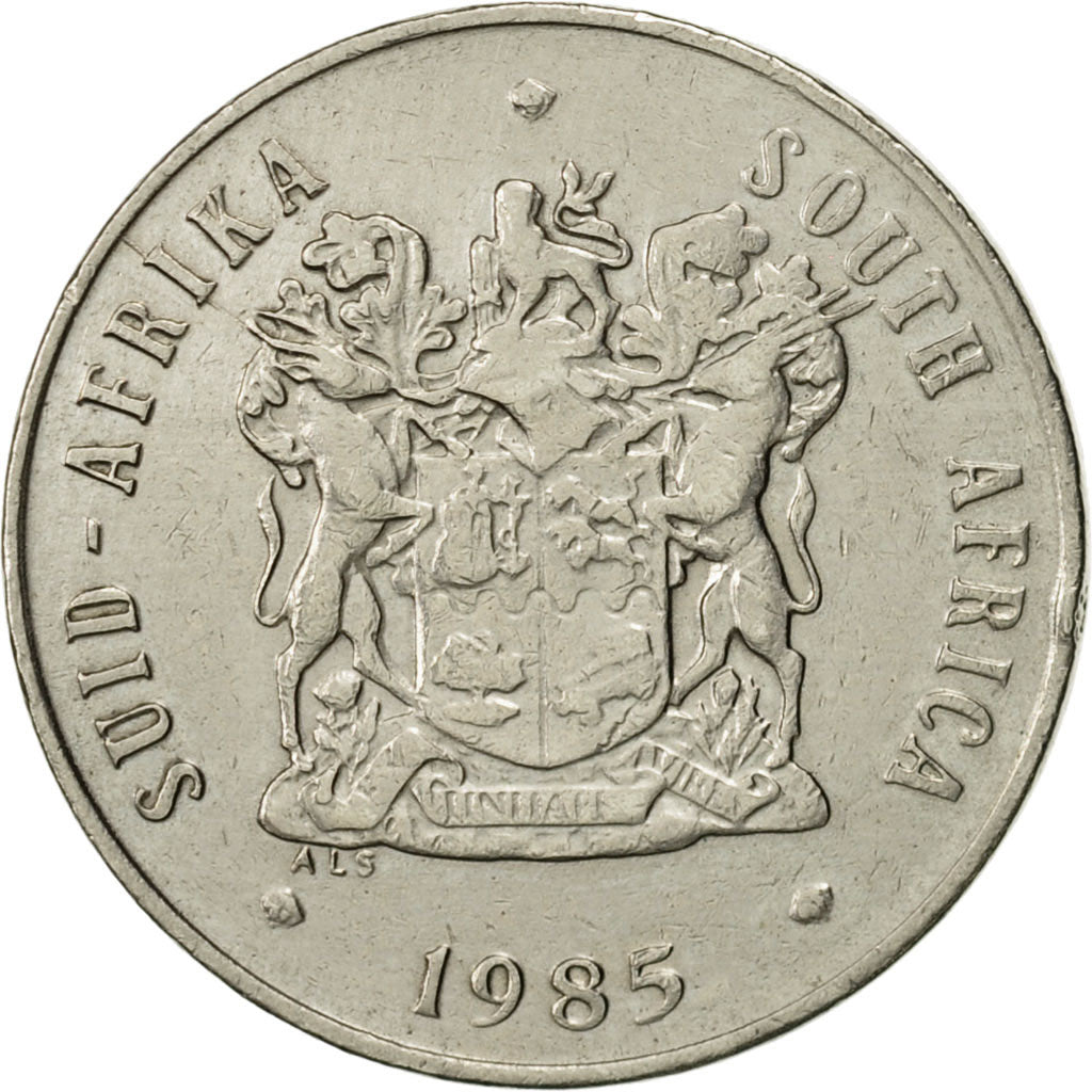 Coin, South Africa, 20 Cents, 1985, EF(40-45), Nickel, KM:86