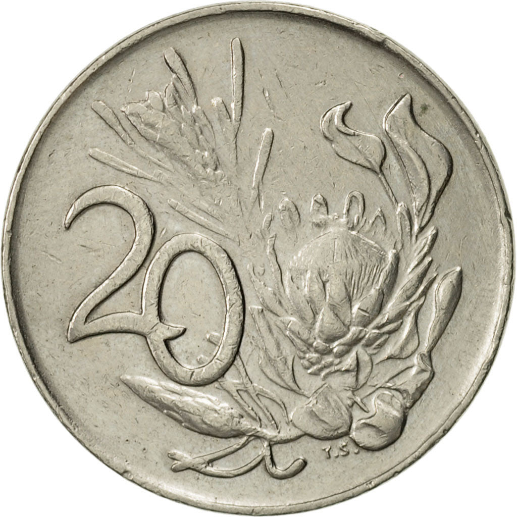Coin, South Africa, 20 Cents, 1985, EF(40-45), Nickel, KM:86
