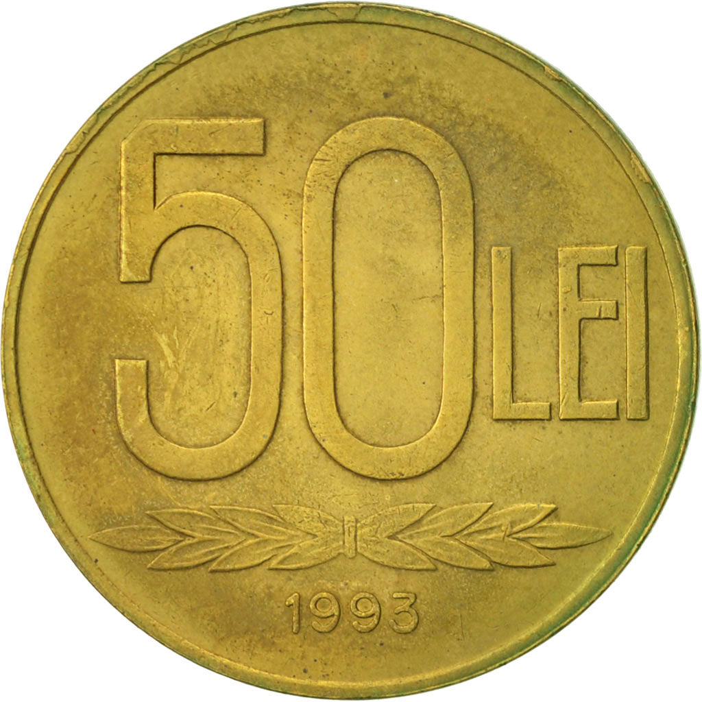 Coin, Romania, 50 Lei, 1993, EF(40-45), Brass Clad Steel, KM:110