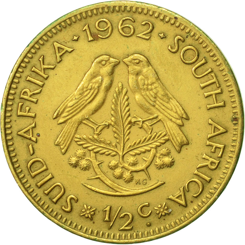 Coin, South Africa, 1/2 Cent, 1962, EF(40-45), Brass, KM:56