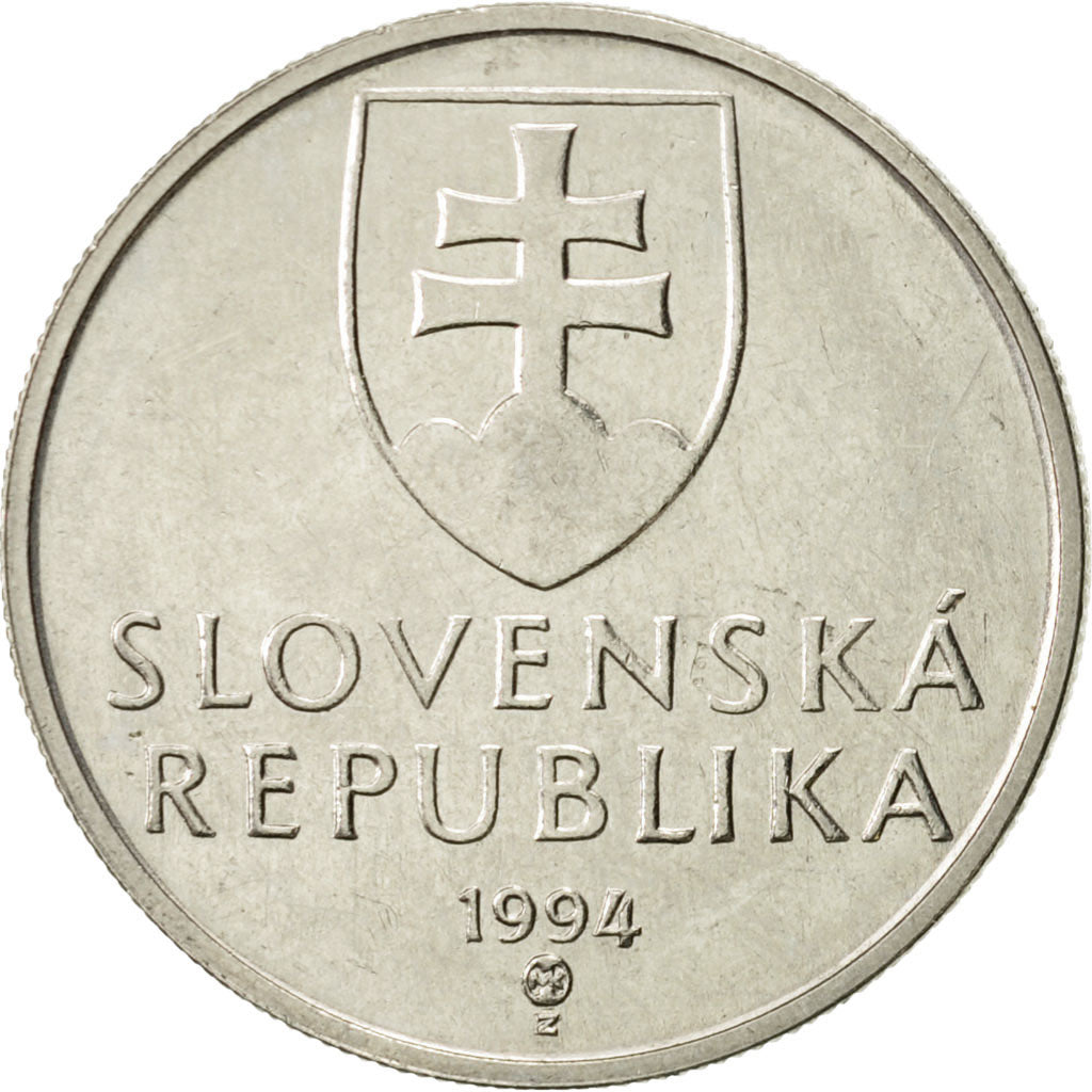Münze, Slowakei, 5 Koruna, 1994, SS+, Nickel plated steel, KM:14