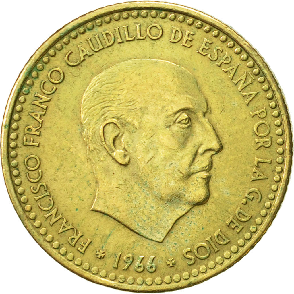 Coin, Spain, Francisco Franco, caudillo, Peseta, 1974, AU(55-58)
