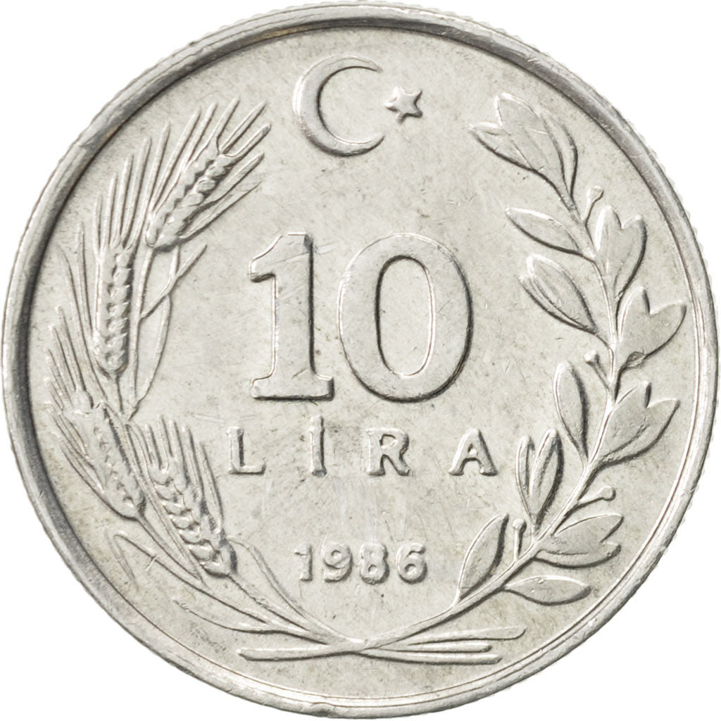 Monnaie, Turquie, 10 Lira, 1986, SUP, Aluminium, KM:964