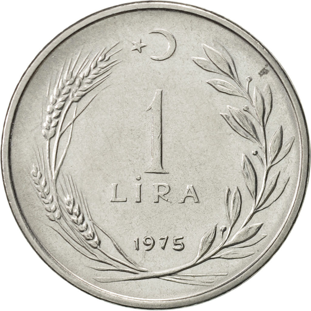 Coin, Turkey, Lira, 1975, AU(55-58), Stainless Steel, KM:889a.2