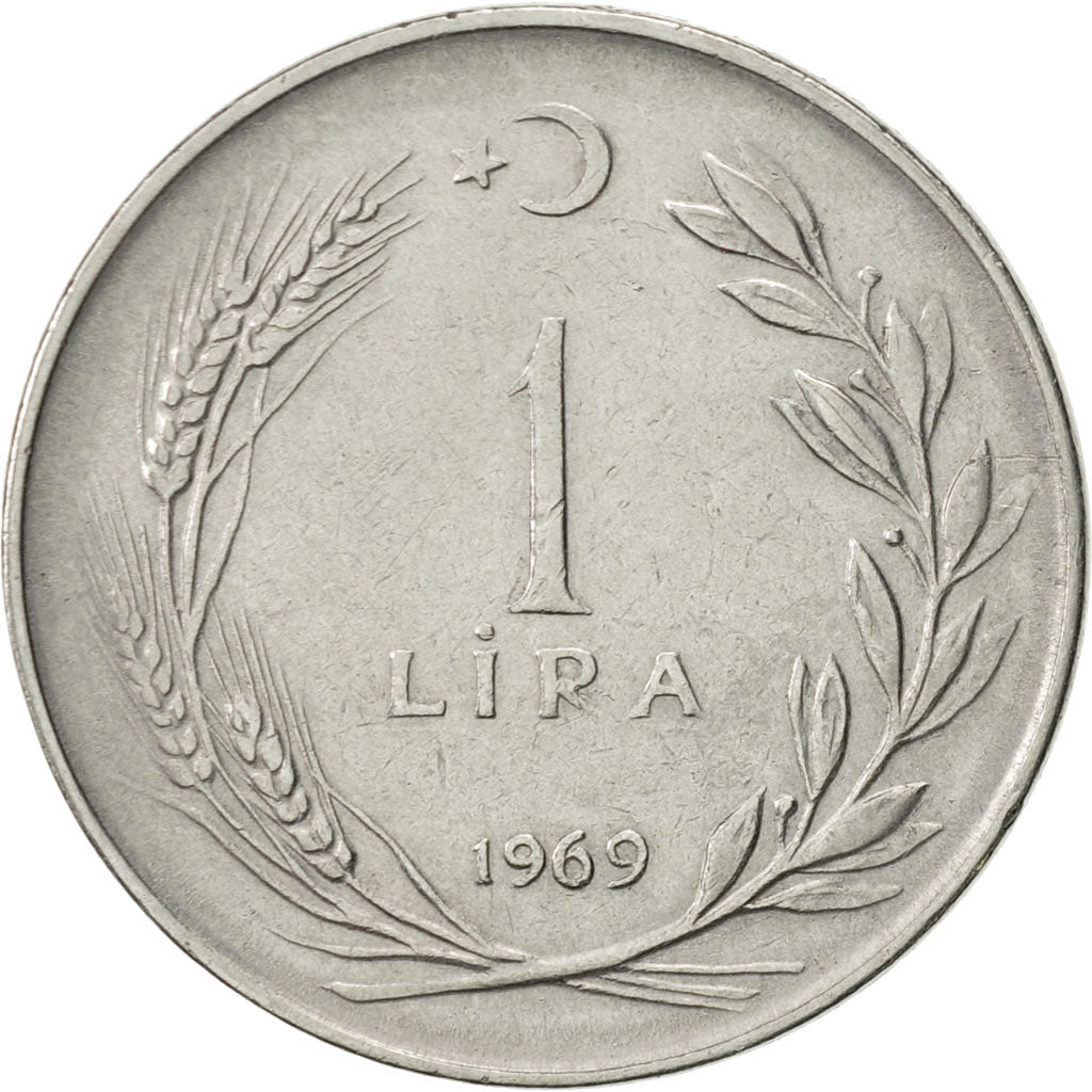 Moneta, Turchia, Lira, 1969, SPL-, Acciaio inossidabile, KM:889a.2