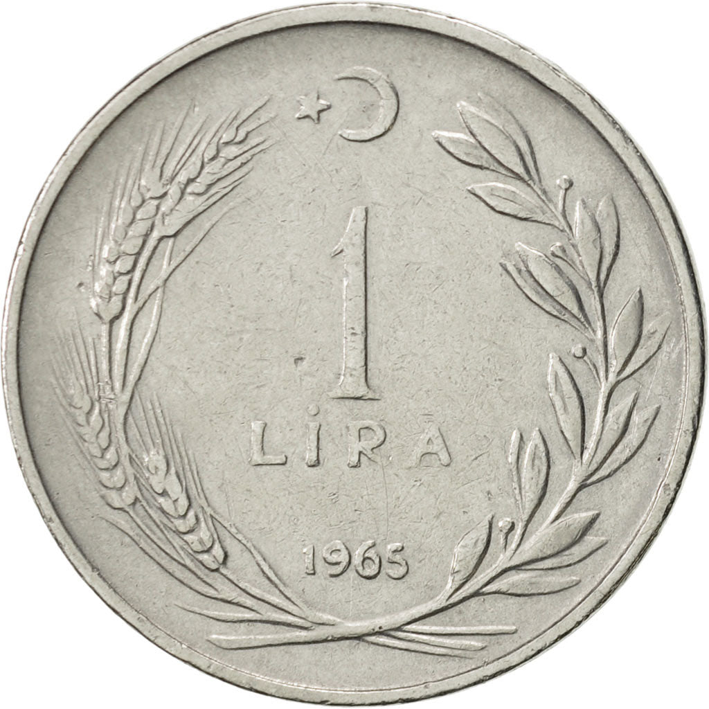 Coin, Turkey, Lira, 1965, AU(55-58), Stainless Steel, KM:889a.1