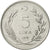 Moneta, Turcja, 5 Lira, 1975, AU(55-58), Stal nierdzewna, KM:905